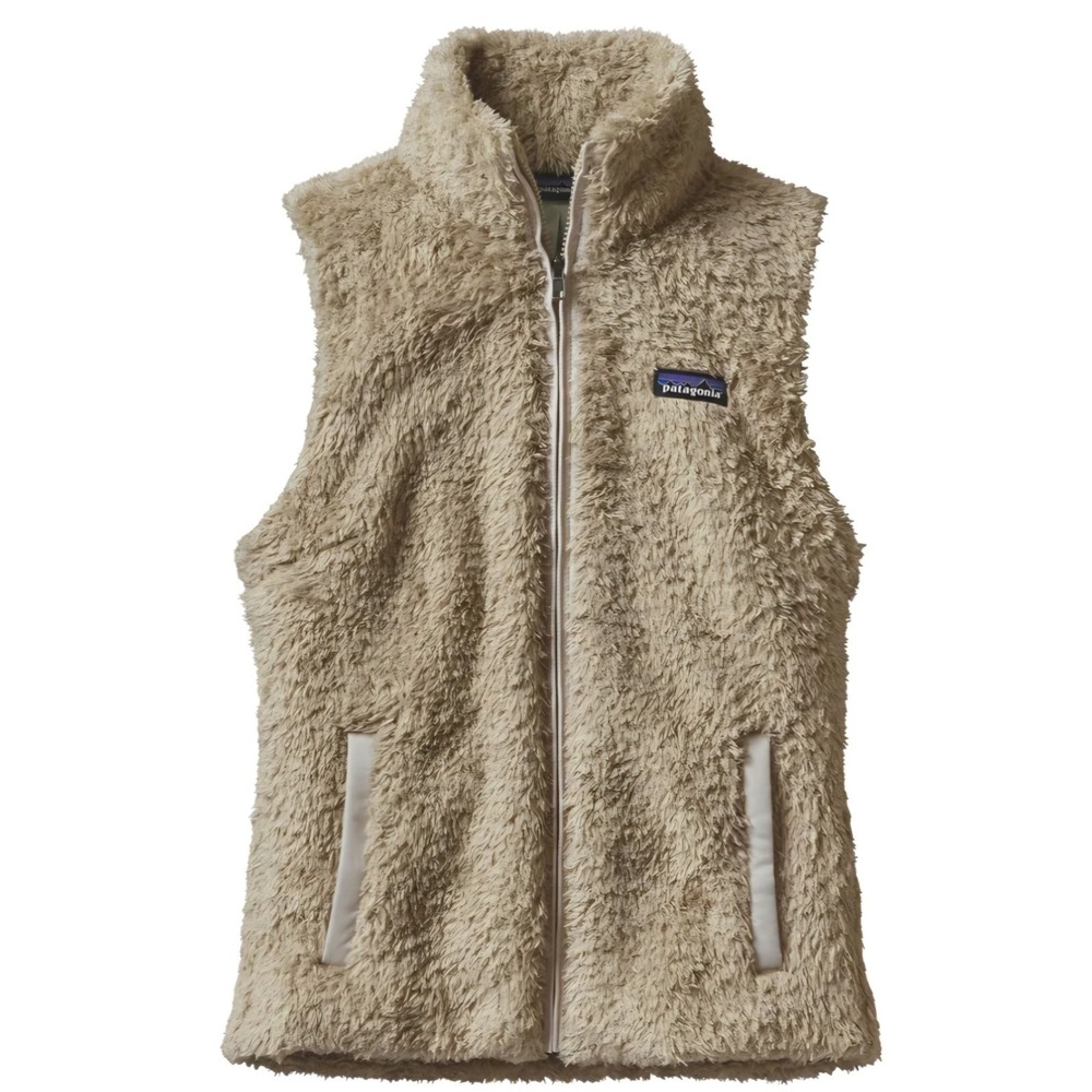 Patagonia Womens Size MEDIUM Los Gatos Vest Full Zip Fleece Jacket Beige 25216
